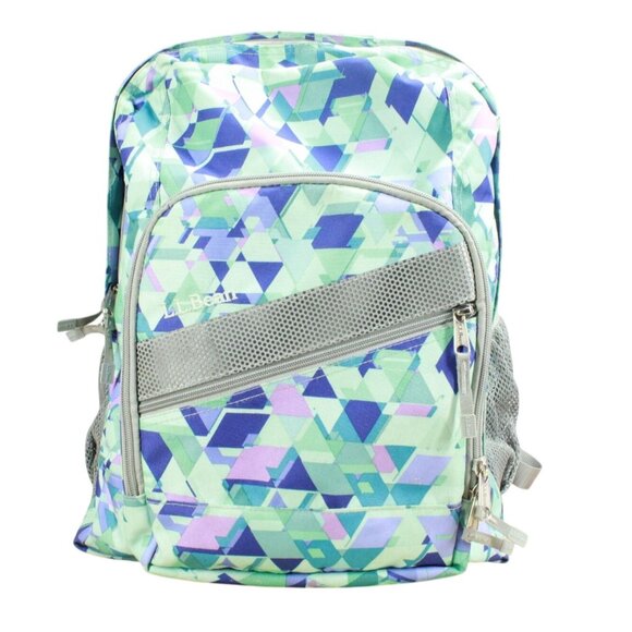 LL Bean Big Kids Citron Geo Polyester Deluxe Book Pack 37L Print School Backpack - Picture 1 of 12